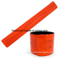 Neon-Orange Reflective Vinyl PVC Slap Bracelet